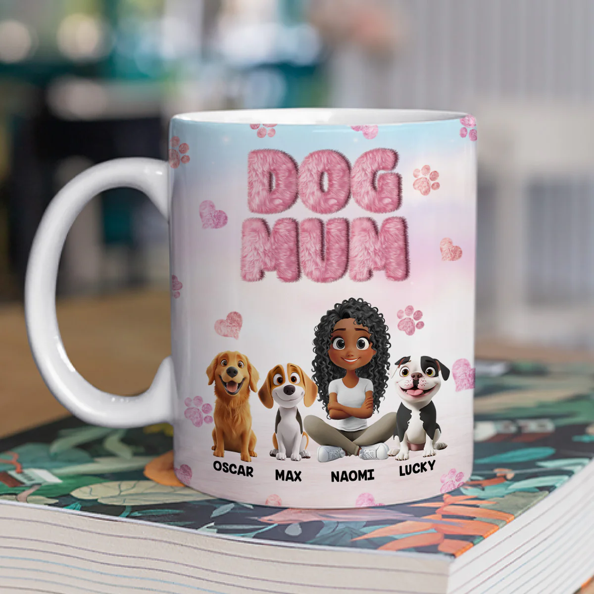 Fluffy Dog Mom - Personalized Custom 3D Inflated Effect Mug - Image 2