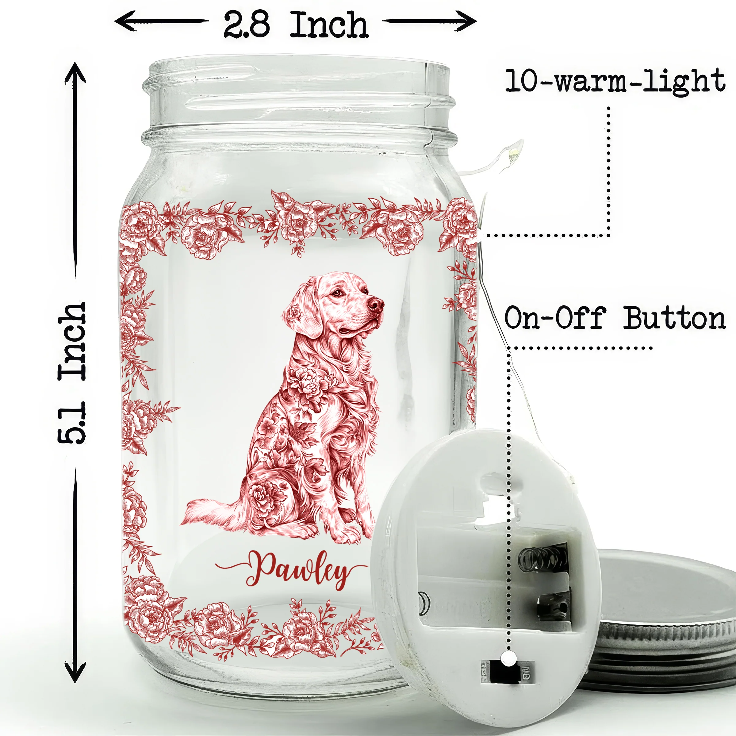 Flying Into My Heart - Personalized Custom Mason Jar Light - Image 3
