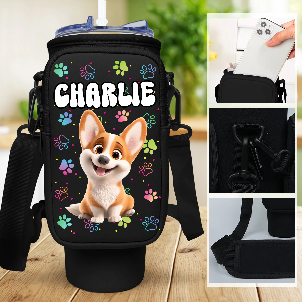 Follow You Anywhere - Personalized Custom Water Bottle Carrier Bag