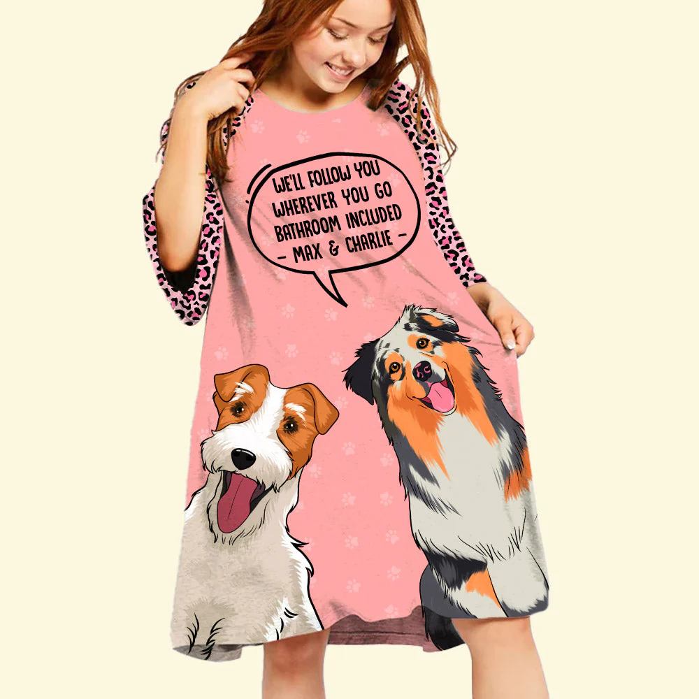 Follow You Leopard - Personalized Custom 3/4 Sleeve Dress - Image 2
