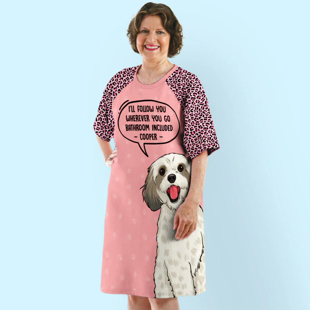 Follow You Leopard - Personalized Custom 3/4 Sleeve Dress - Image 3