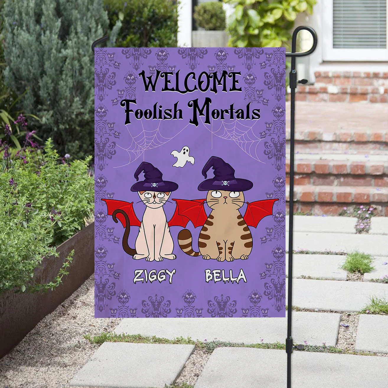 Foolish Mortals - Personalized Custom Garden Flag - Image 2