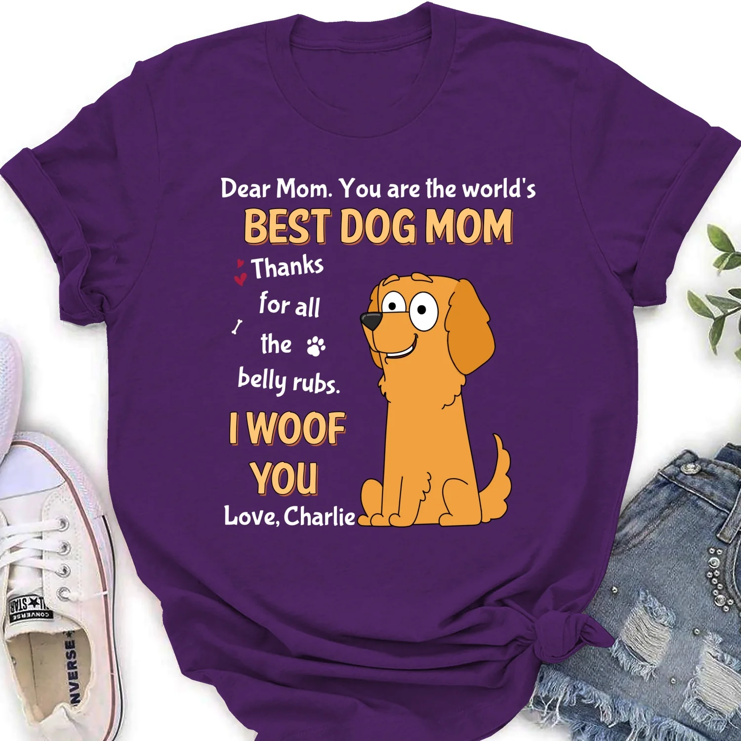 For All The Belly Rubs - Personalized Custom Women's T-Shirt - Image 10