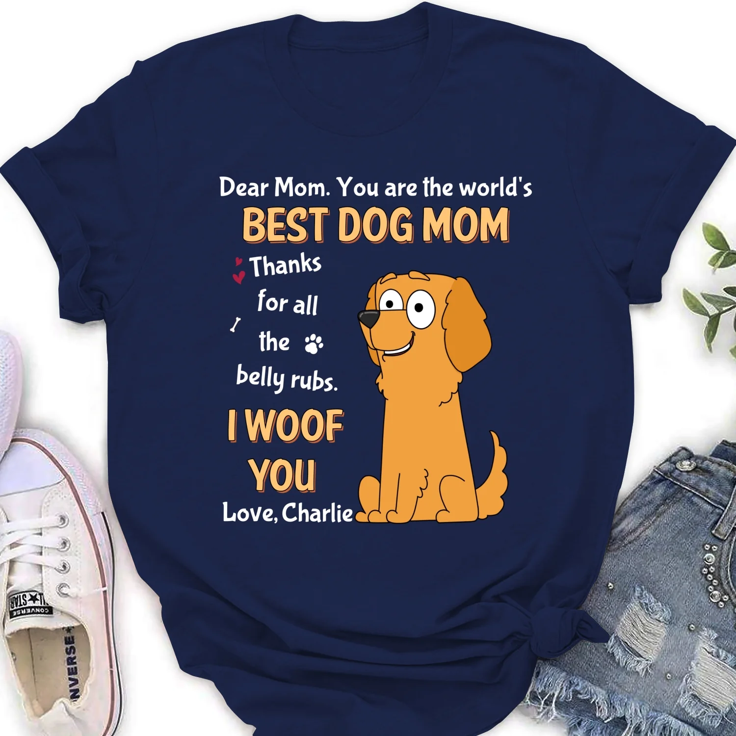 For All The Belly Rubs - Personalized Custom Women's T-Shirt - Image 7