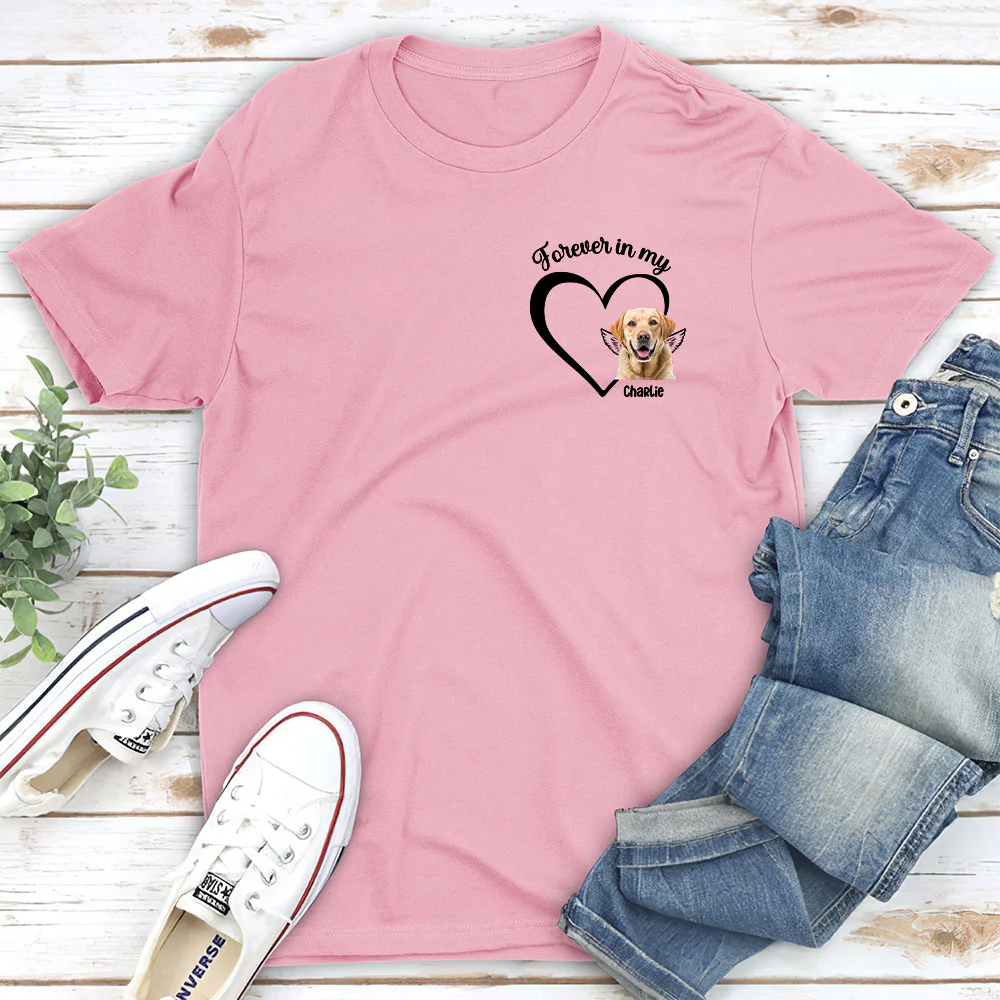 Forever And Always In My Heart -  Personalized Custom Unisex T-shirt - Image 4
