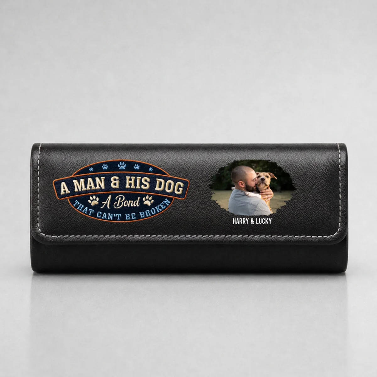 Forever My Dog Photo - Personalized Custom Leather Eyeglass Case - Image 3