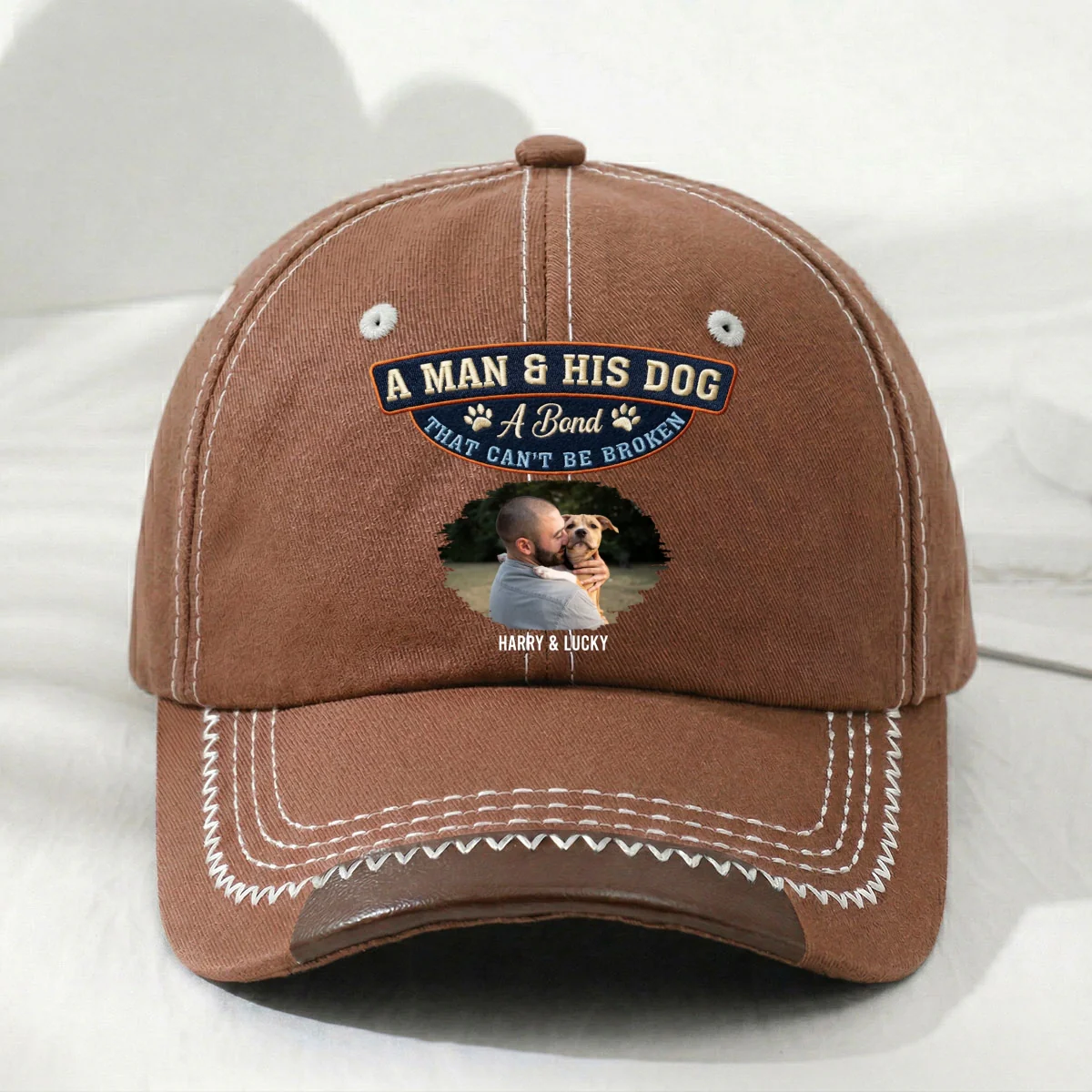 Forever My Dog Photo - Personalized Custom Vintage Soft Baseball Cap - Image 4