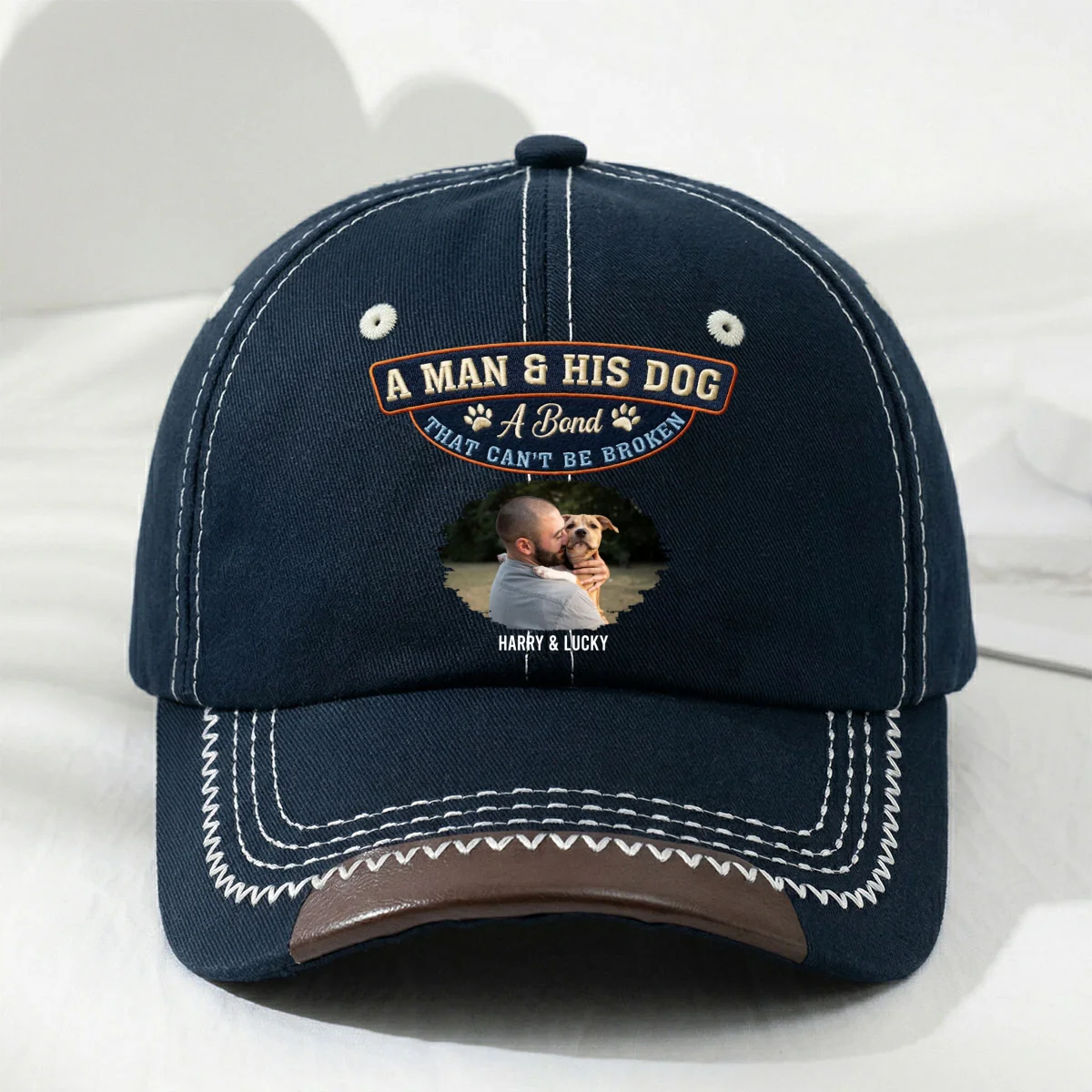 Forever My Dog Photo - Personalized Custom Vintage Soft Baseball Cap - Image 5