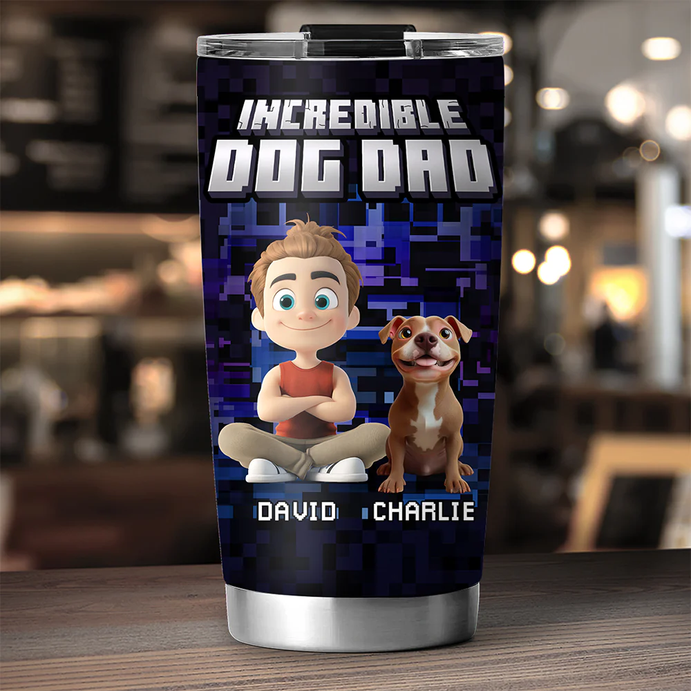 Freaking Amazing Dog Daddy - Personalized Custom Tumbler - Image 2