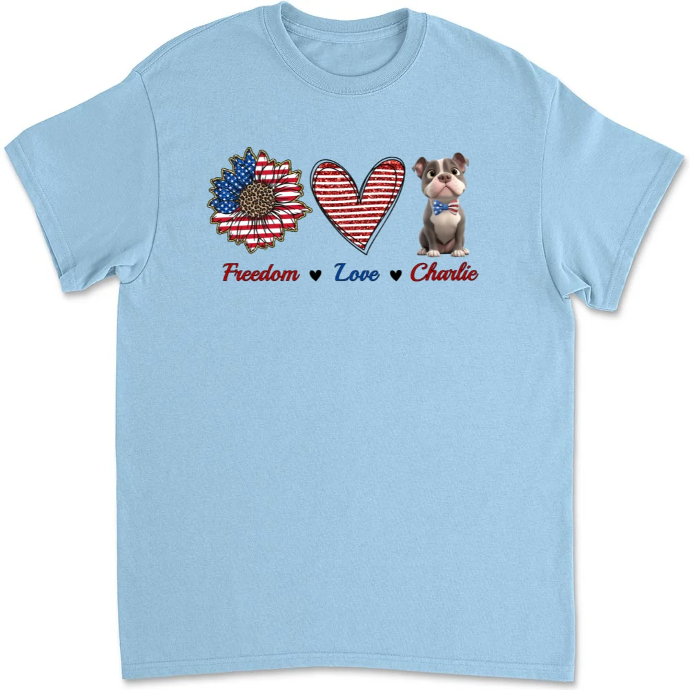 Freedom Love Dog - Personalized Custom Unisex T-shirt - Image 8