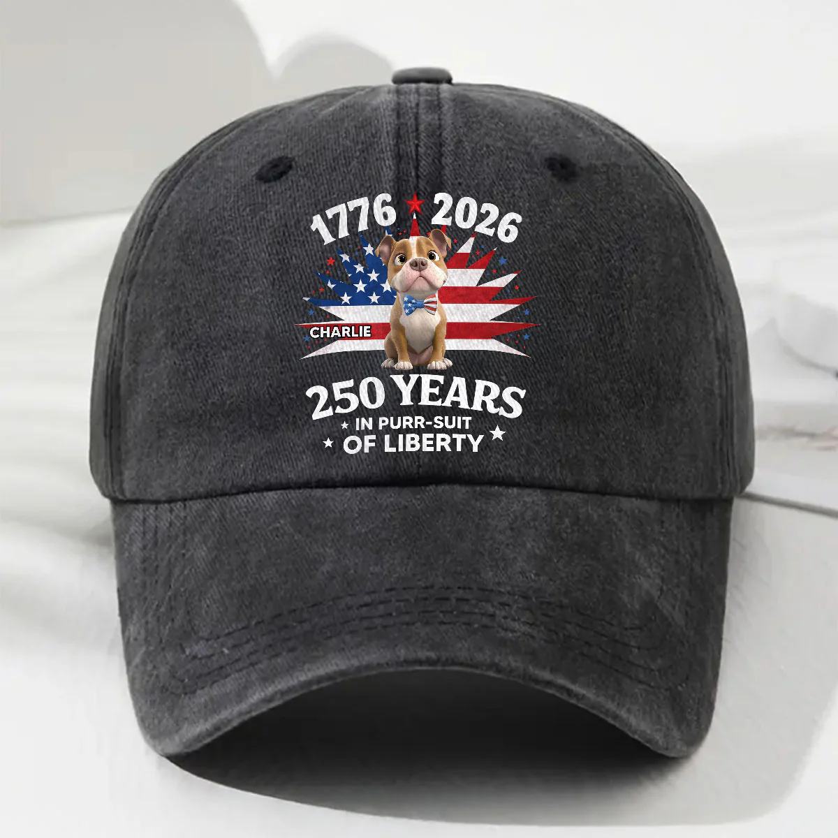 Freedom - Personalized Custom Vintage Washed Denim Cap