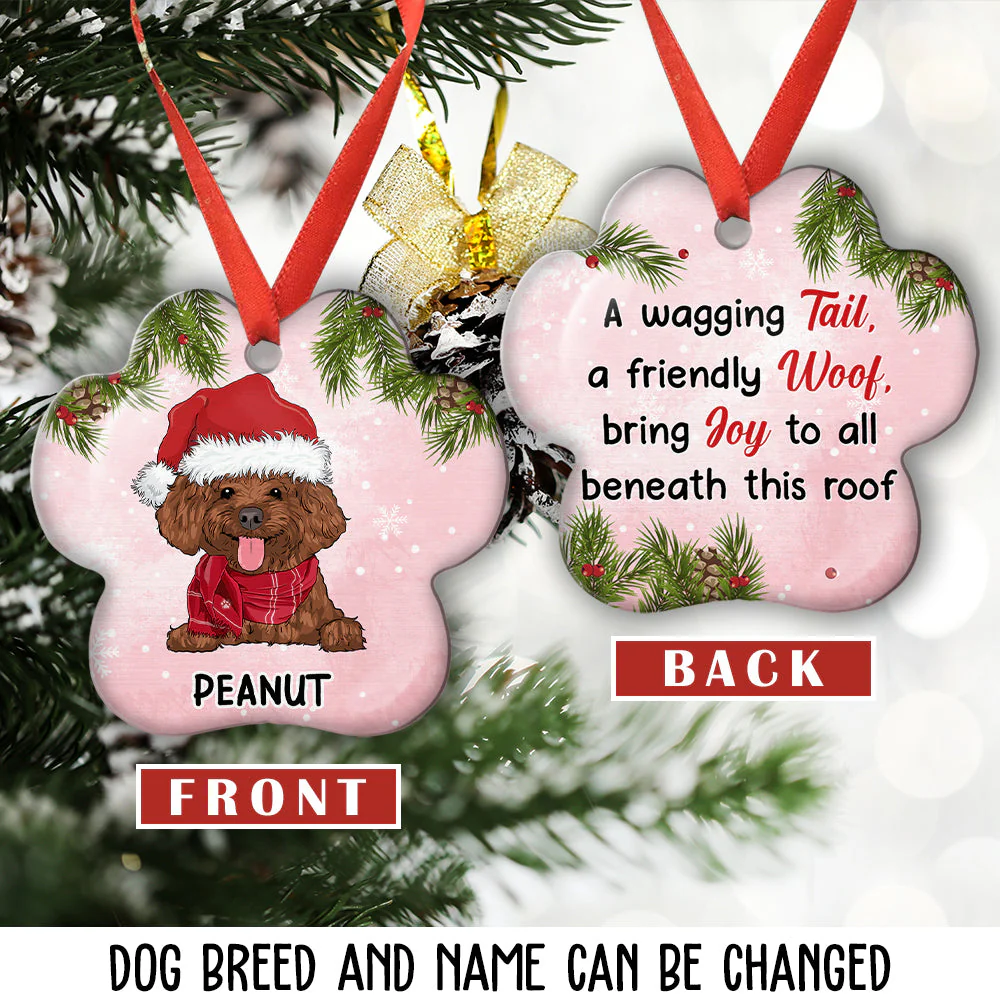 Friendly Woof - Personalized Custom Aluminum Ornament - Image 2