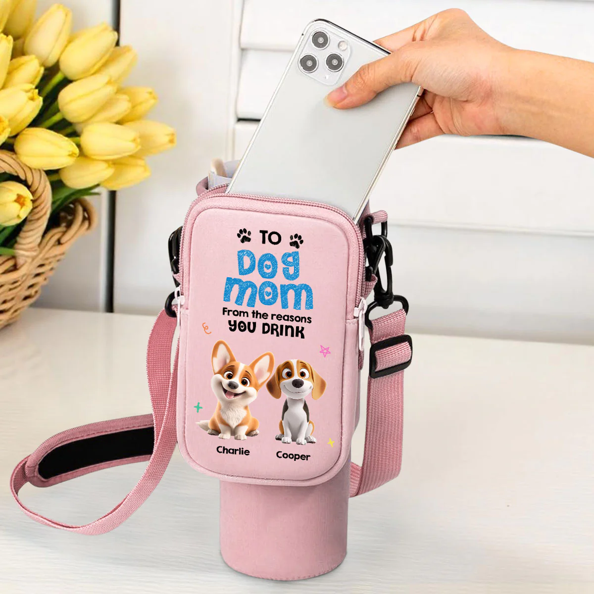 From The Reasons You Drink - Personalized Custom 40oz Water Bottle Carrier Bag - Image 2