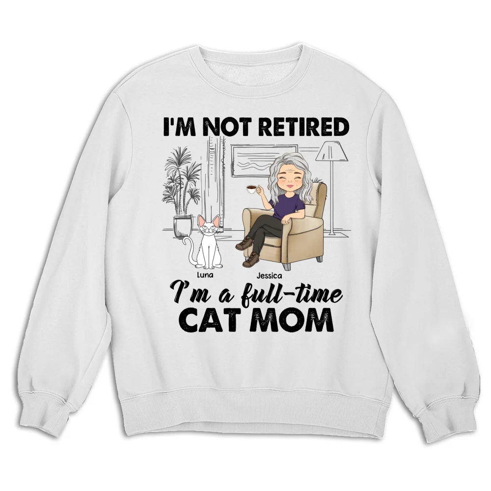 Full-time Cat Mom - Personalized Custom Sweatshirt - Image 6