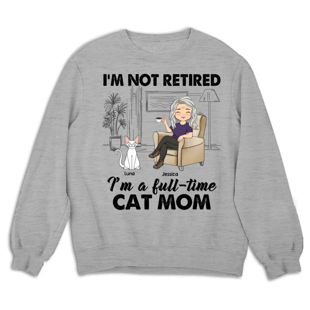 Full-time Cat Mom - Personalized Custom Sweatshirt - Image 7
