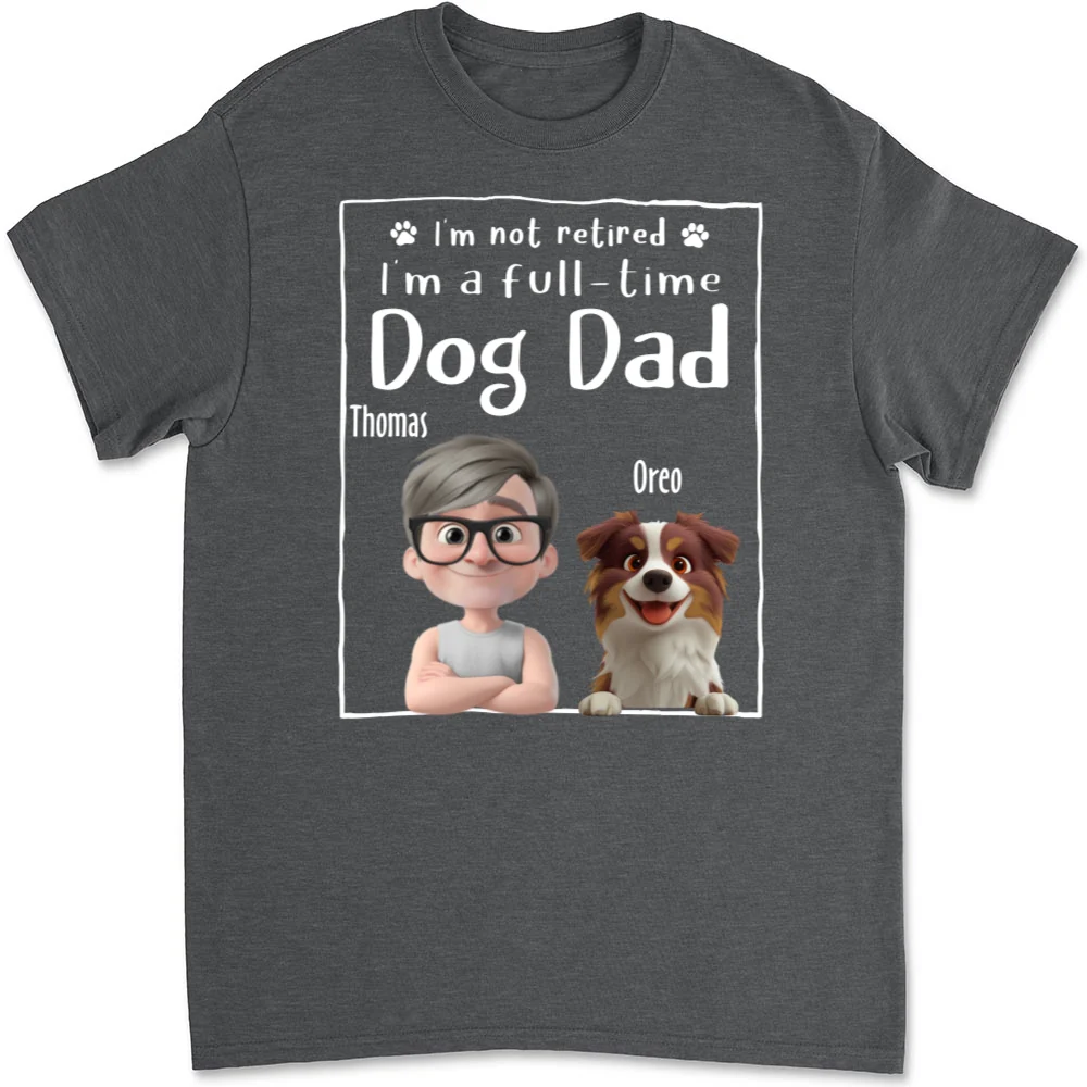 Full Time Dog Dad - Personalized Custom Unisex T-Shirt - Image 10