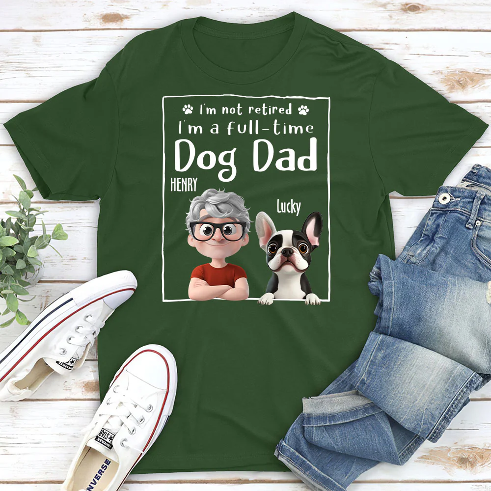 Full Time Dog Dad - Personalized Custom Unisex T-Shirt - Image 2