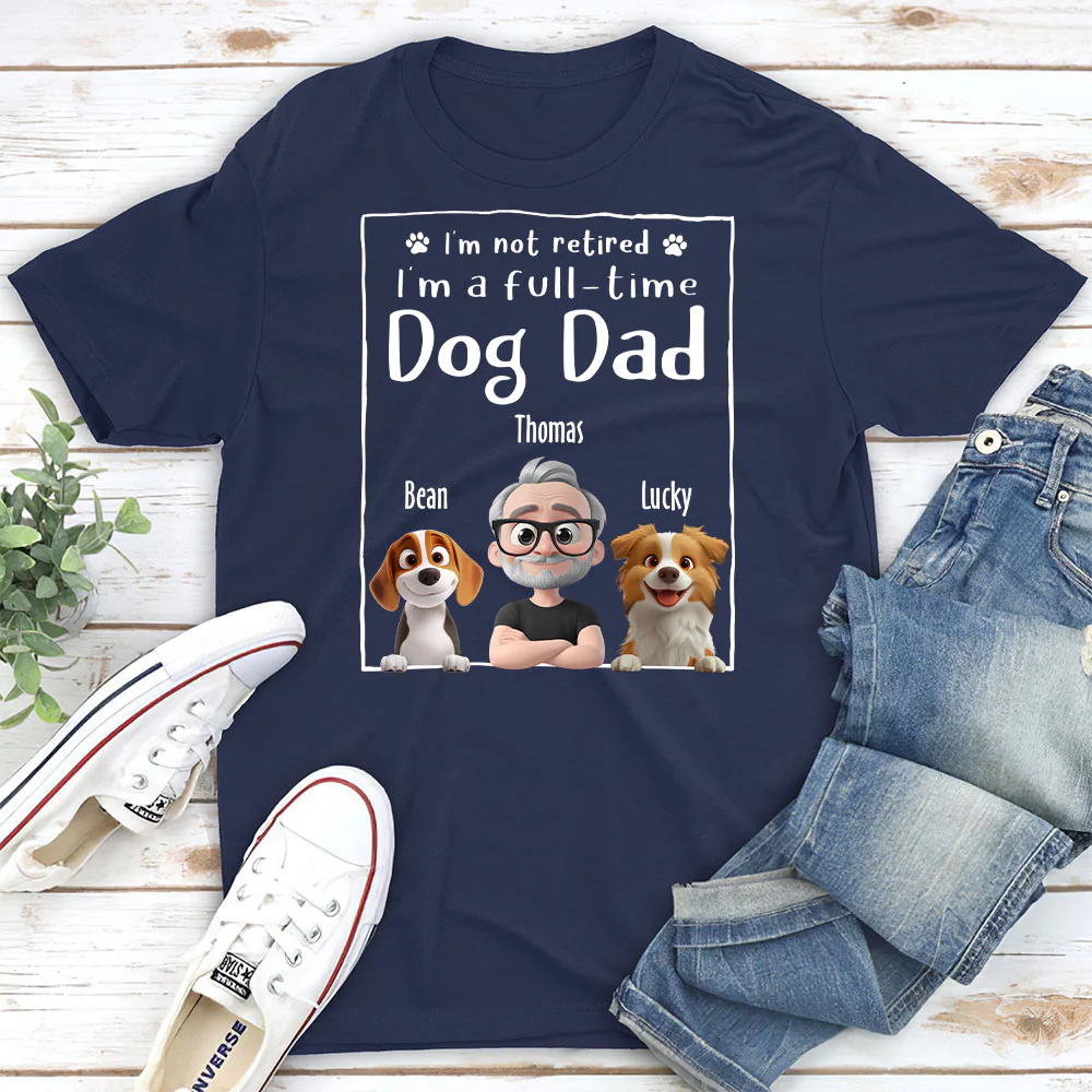 Full Time Dog Dad - Personalized Custom Unisex T-Shirt - Image 4