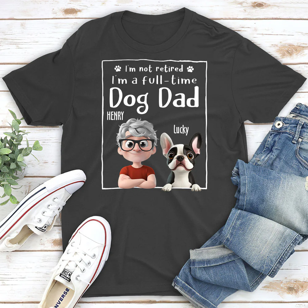 Full Time Dog Dad - Personalized Custom Unisex T-Shirt - Image 5