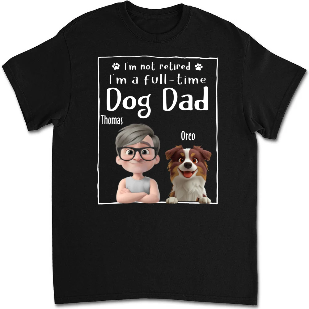 Full Time Dog Dad - Personalized Custom Unisex T-Shirt - Image 6