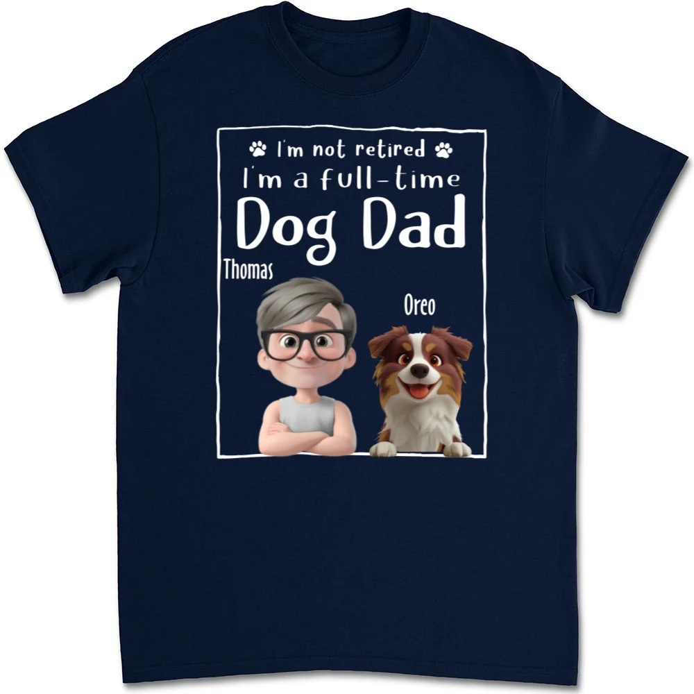 Full Time Dog Dad - Personalized Custom Unisex T-Shirt - Image 7