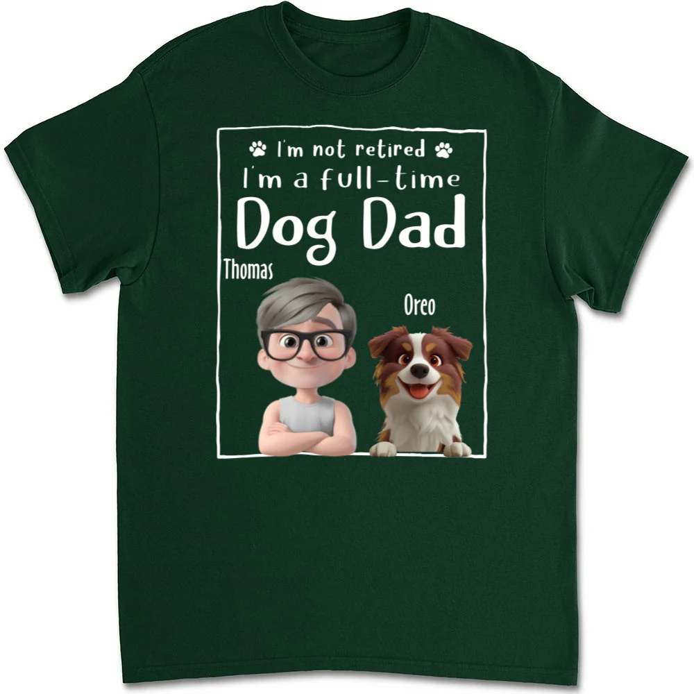 Full Time Dog Dad - Personalized Custom Unisex T-Shirt - Image 8