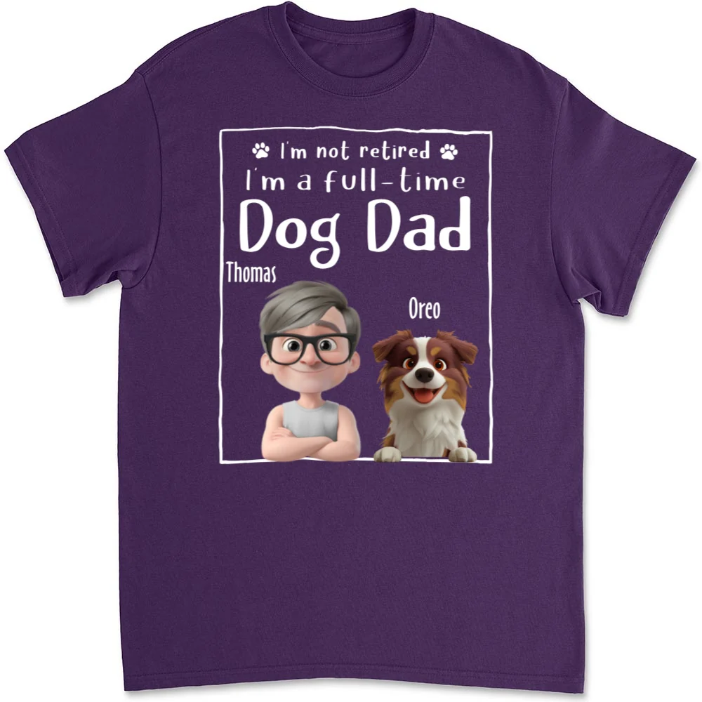 Full Time Dog Dad - Personalized Custom Unisex T-Shirt - Image 9