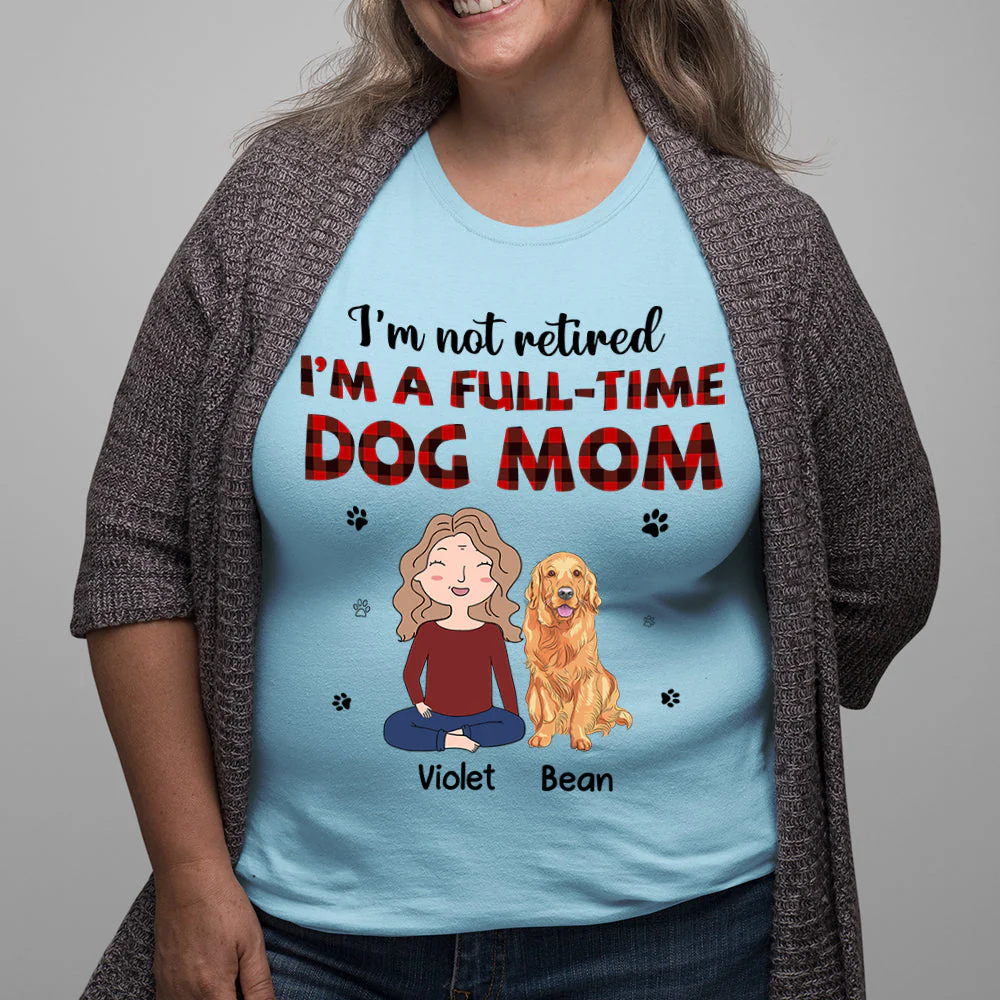 Full-Time Dog Mom 1 - Personalized Custom Women's T-shirt - Image 6