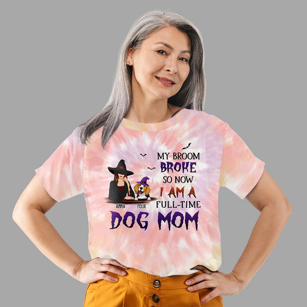 Full-time Dog Mom - Personalized Custom All-over-print T-shirt - Image 2