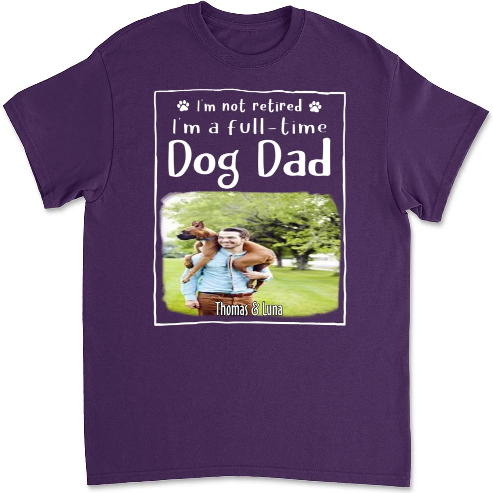 Full Time Dog Mom Photo - Personalized Custom Unisex T-Shirt - Image 9