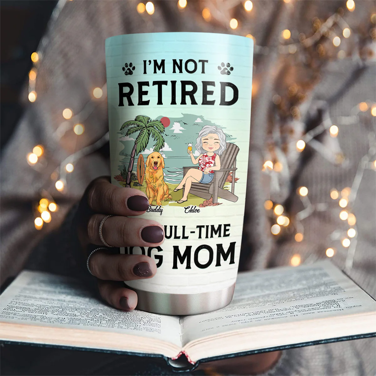 Full-time Dog Mom Ver 2 - Personalized Custom Tumbler - Image 2