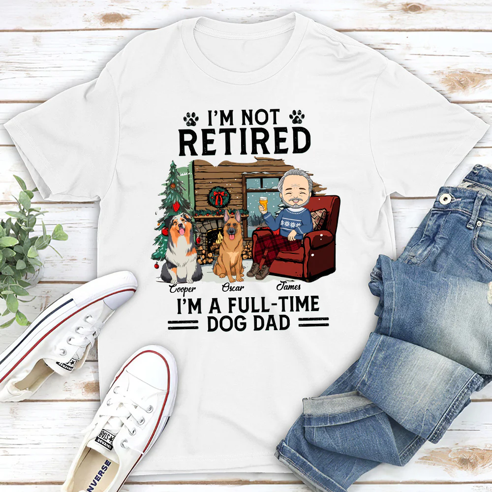 Full-time Dog Mom Winter - Personalized Custom Unisex T-Shirt - Image 2