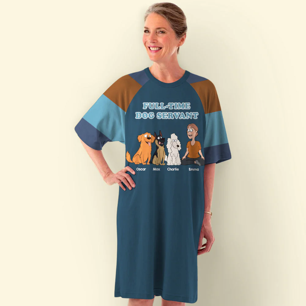 Full-Time Dog Servant - Personalized Custom 3/4 Sleeve Dress - Image 3