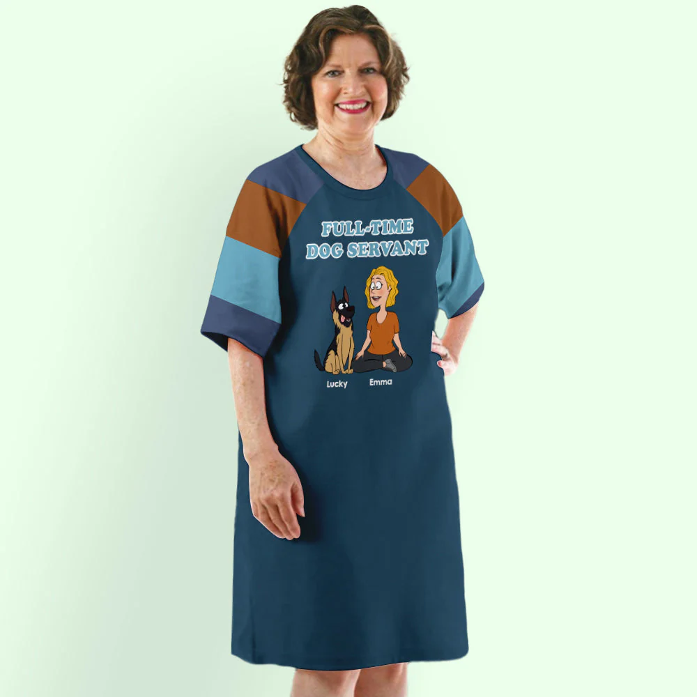 Full-Time Dog Servant - Personalized Custom 3/4 Sleeve Dress - Image 4