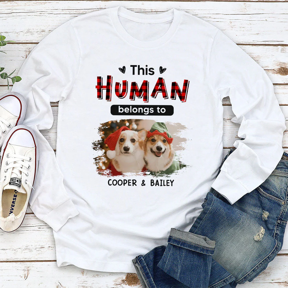 Funny Belongs To - Personalized Custom Long Sleeve T-shirt - Image 3