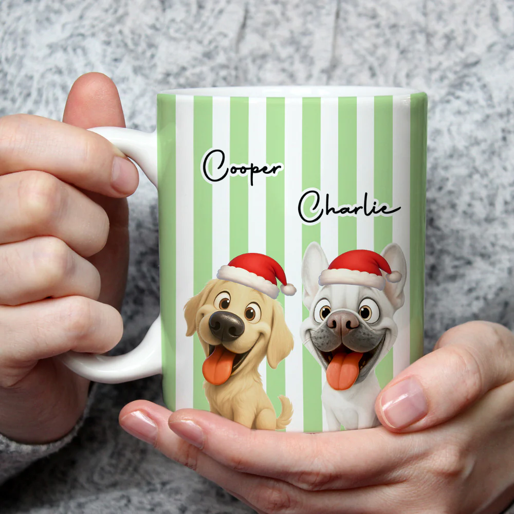 Funny Caricature Dog Christmas - Personalized Custom Coffee Mug - Image 3