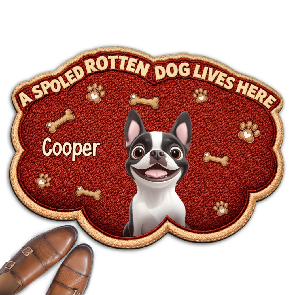 Funny Dog Live Here With Us  - Personalized Custom Doormat - Image 6