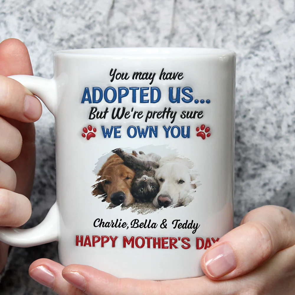 Funny Dog Pet Own You Photo - Personalized Custom 3D Inflated Effect Coffee Mug - Image 3