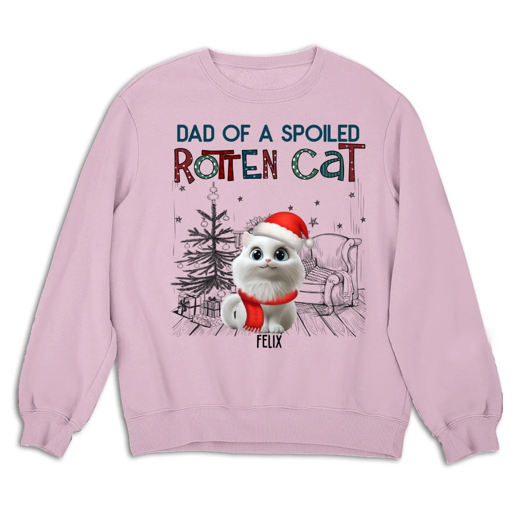 Funny Mom Dad Cat Christmas - Personalized Custom Sweatshirt - Image 5