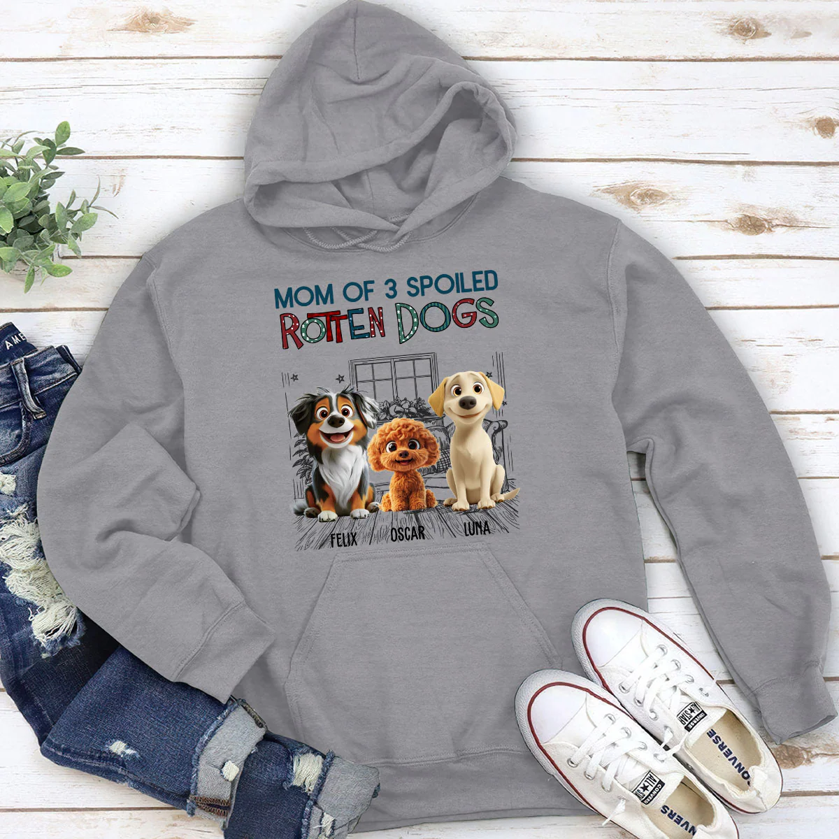 Funny Mom Dad Dog Normal - Personalized Custom Hoodie - Image 3