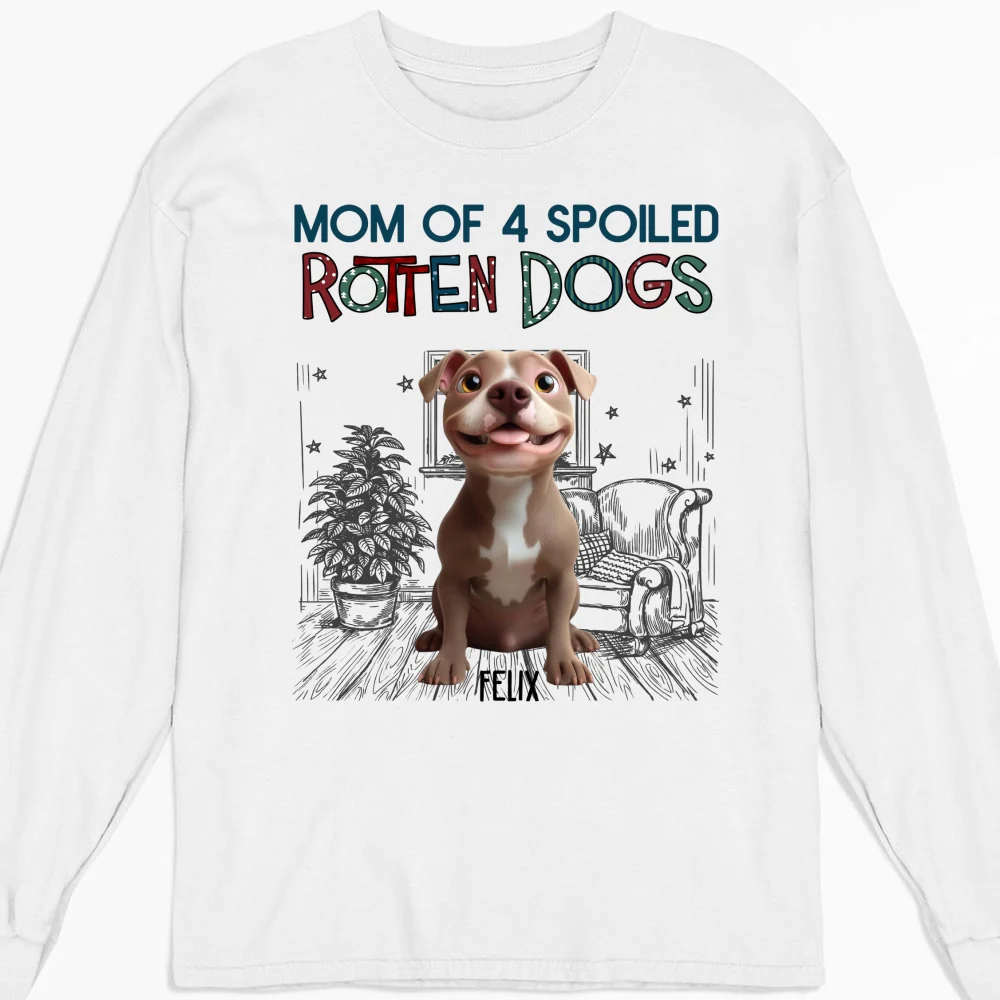 Funny Mom Dad Dog Normal - Personalized Custom Long Sleeve T-Shirt - Image 5