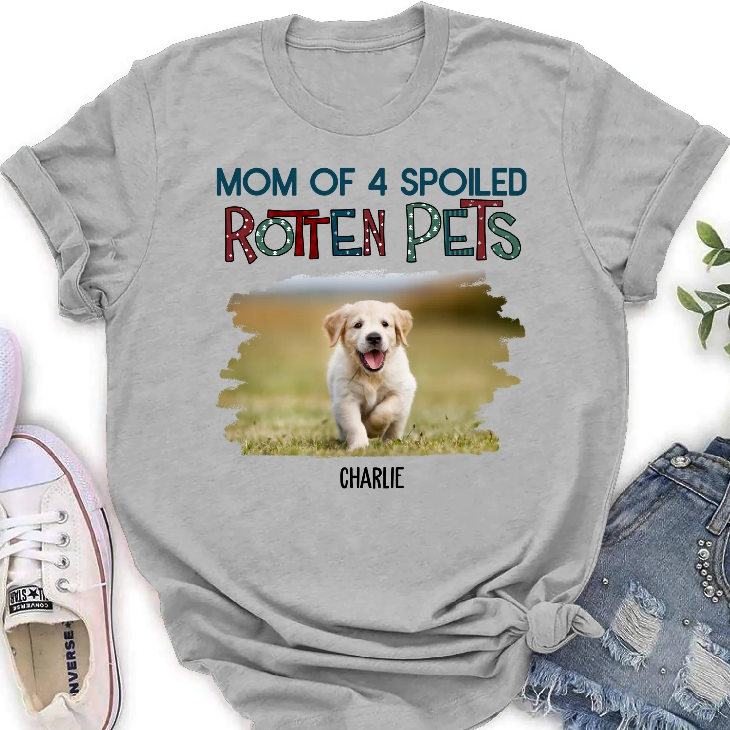 Funny Mom Dad Storybook Pet Photo - Personalized Custom Women's T-Shirt - Image 3