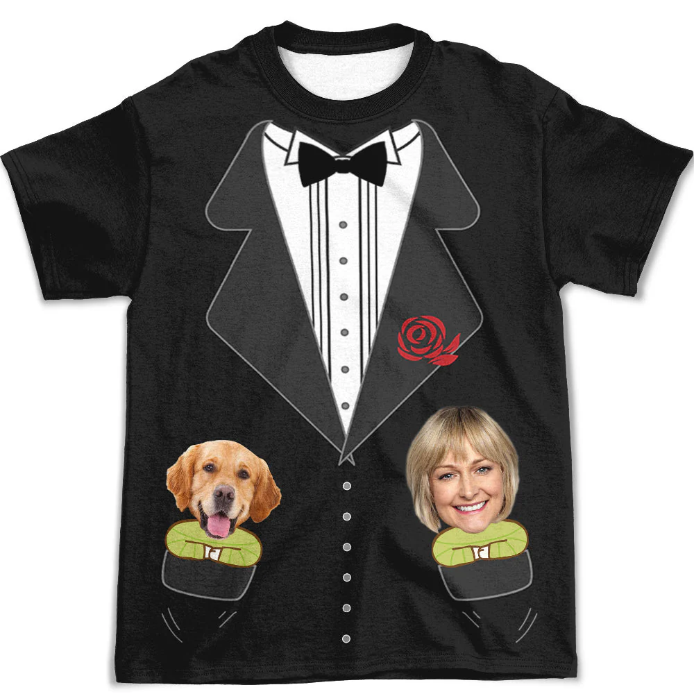 Funny Tuxedo - Personalized Custom Photo All-over-print T-shirt - Image 2