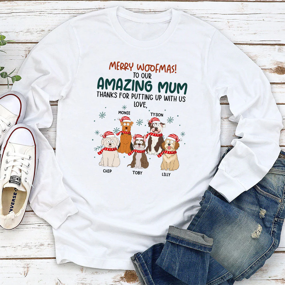 Funny Woofmas - Personalized Custom Long Sleeve T-shirt - Image 3