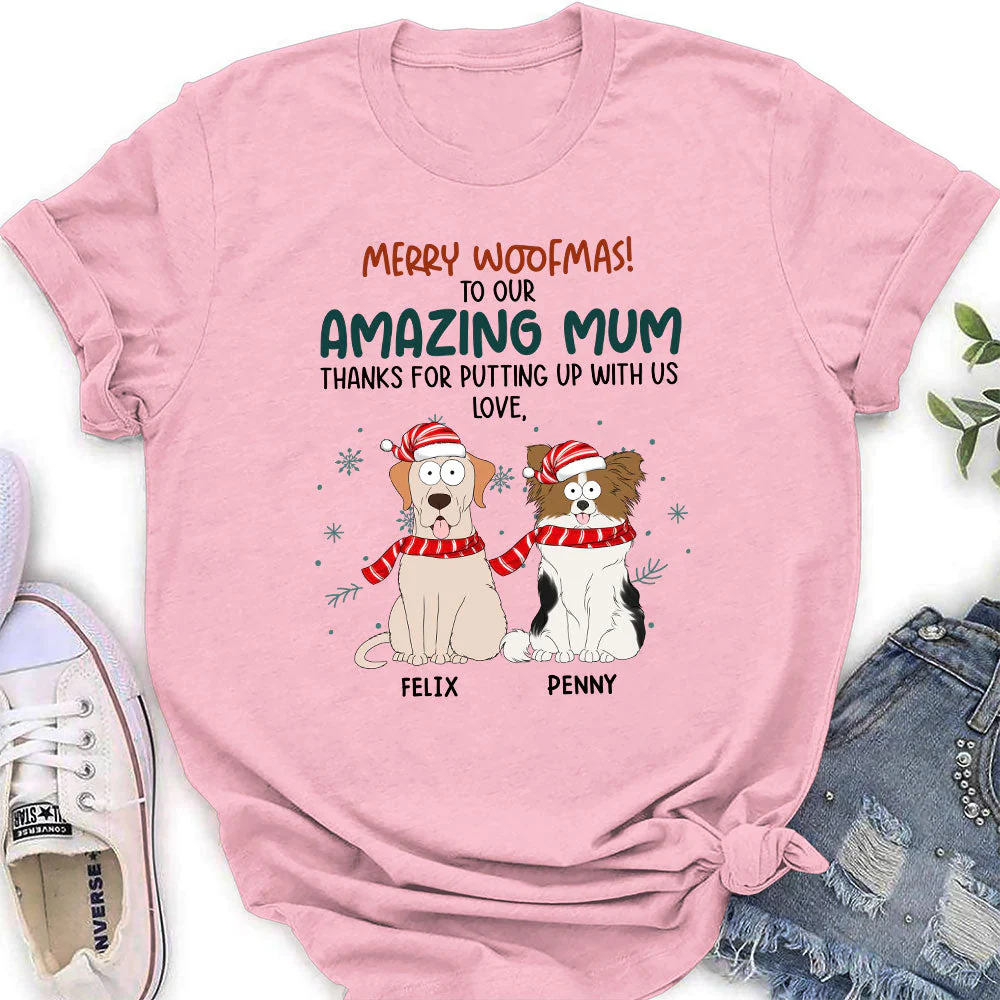 Funny Woofmas - Personalized Custom Women's T-shirt - Image 2