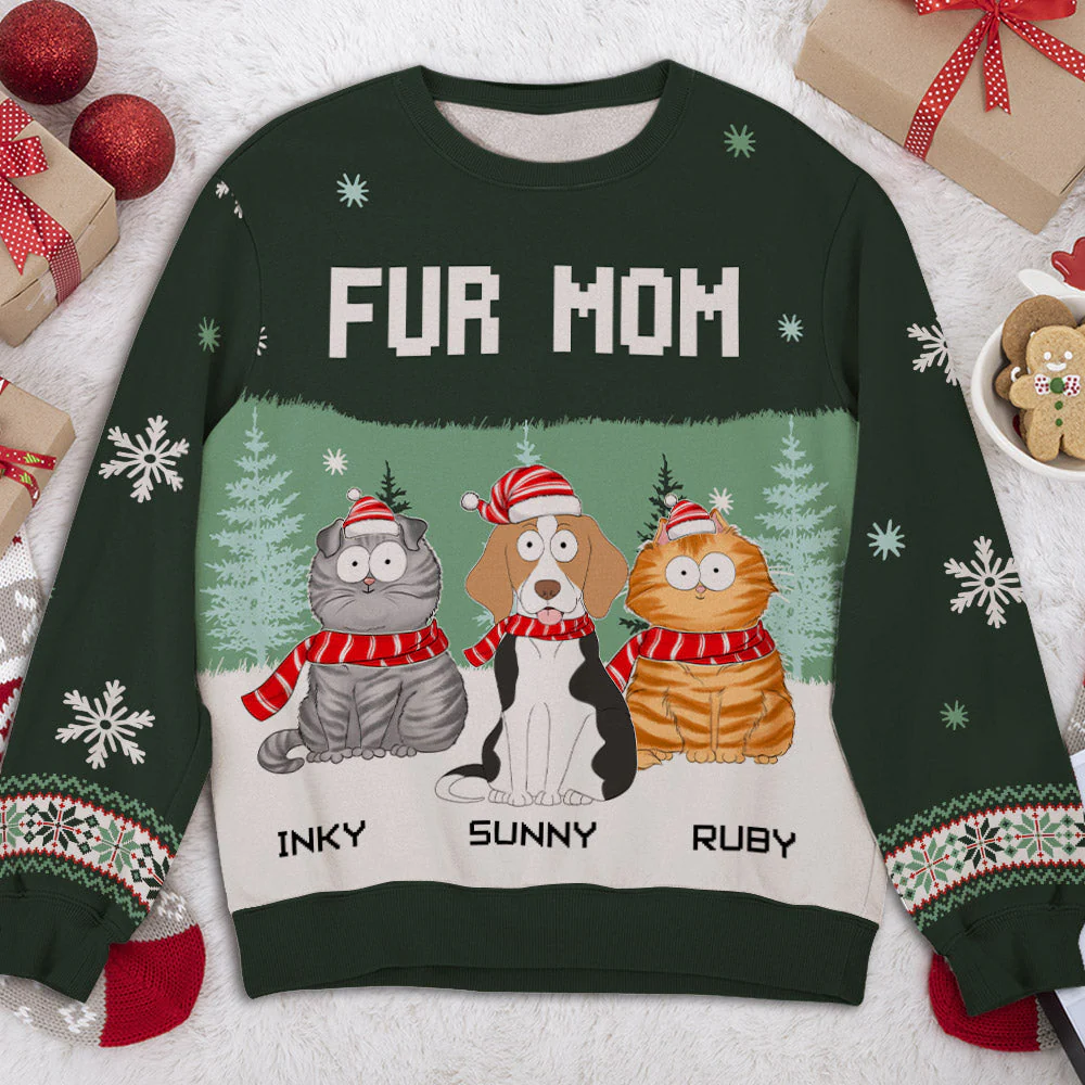 Fur Dad Forest - Personalized Custom All-Over-Print Sweatshirt - Image 3