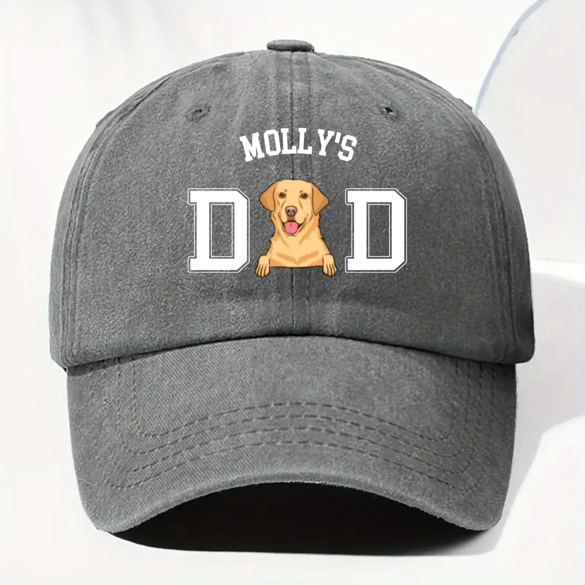 Fur Dad Mom Basic - Personalized Custom Vintage Washed Denim Cap - Image 6