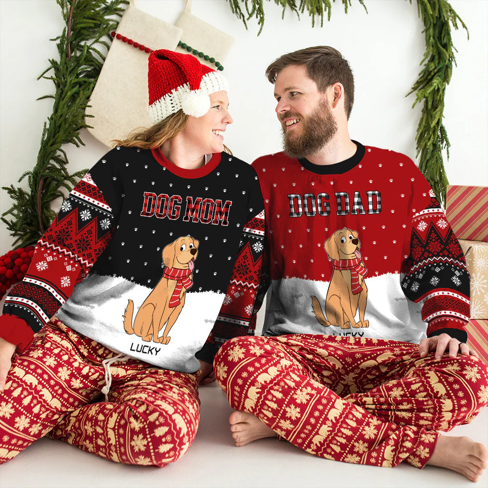 Fur Dad Mom Plaid - Personalized Custom All-Over-Print Sweatshirt - Image 5