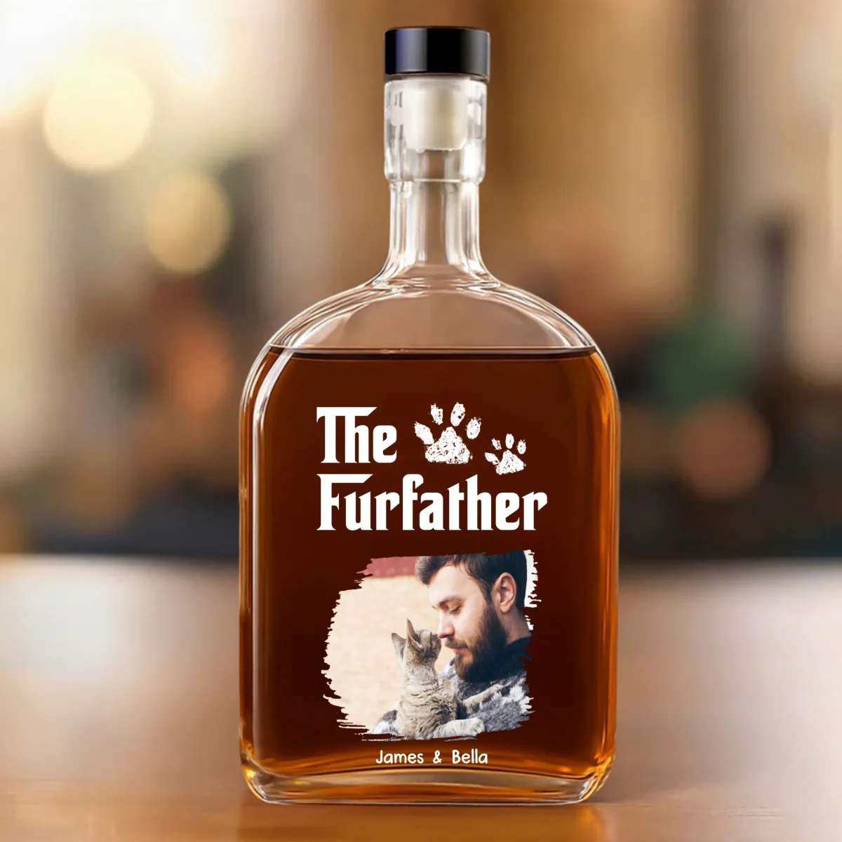 Fur Father Photo - Personalized Custom Spirits Decanter - Image 4