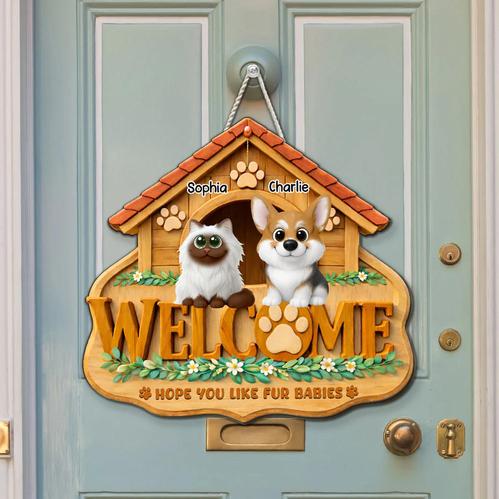 Fur Home Right Here - Personalized Custom Wood Sign - Image 3